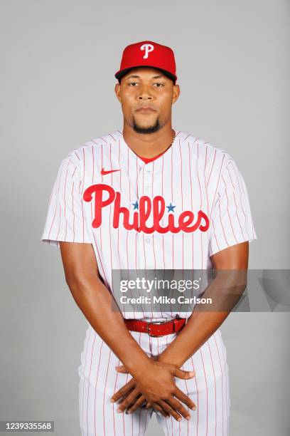 Jeurys Familia of the Philadelphia Phillies poses for a photo during the Philadelphia Phillies Photo Day at BayCare Ballpark on Thursday, March 17,...