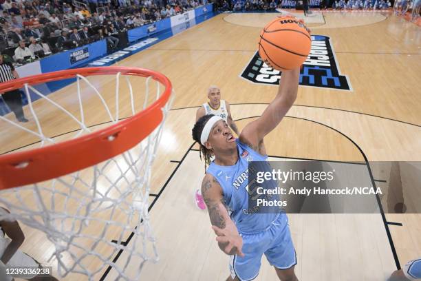 Brady Manek of the North Carolina Tar Heels rebounds the ball against the Baylor Bears during the second round of the 2022 NCAA Men's Basketball...