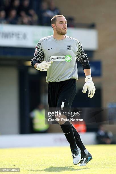 Glenn Morris of Southend United in action during the npower League Two match between Southend United and Northampton Town at Roots Hall on September...