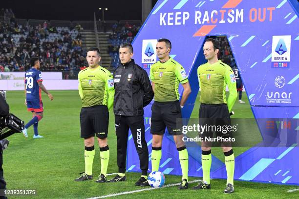 \Arbitro, Referee, during the italian soccer Serie A match Cagliari Calcio vs AC Milan on March 19, 2022 at the Unipol Domus in Cagliari, Italy