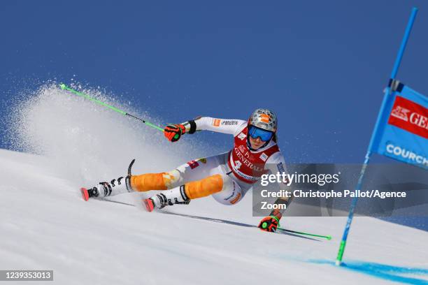 Petra Vlhova of Team Slovakia competes during the Audi FIS Alpine Ski World Cup Women's Giant Slalom on March 20, 2022 in Courchevel, France.