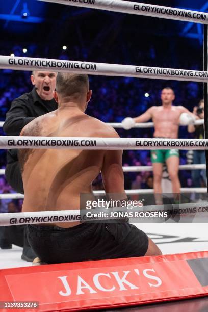 Illustration picture taken during the heavyweight fight between Badr Hari and Arkadiusz Wrzosek at the Glory 80 kickboxing event, in Hasselt,...