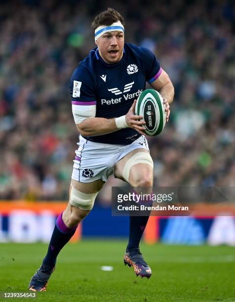 Dublin , Ireland - 19 March 2022; Hamish Watson of Scotland during the Guinness Six Nations Rugby Championship match between Ireland and Scotland at...