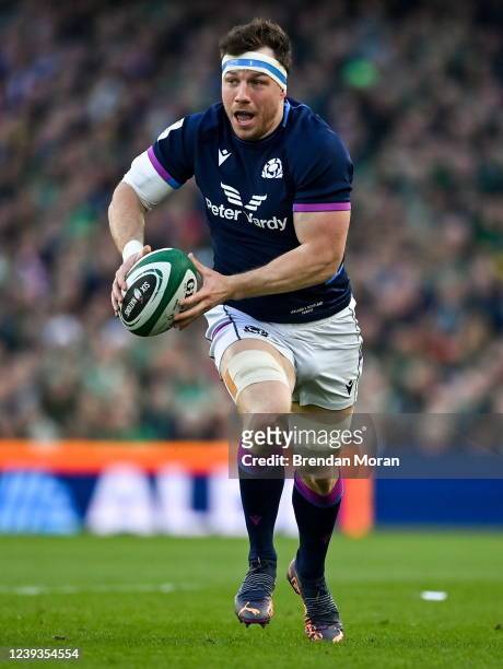 Dublin , Ireland - 19 March 2022; Hamish Watson of Scotland during the Guinness Six Nations Rugby Championship match between Ireland and Scotland at...