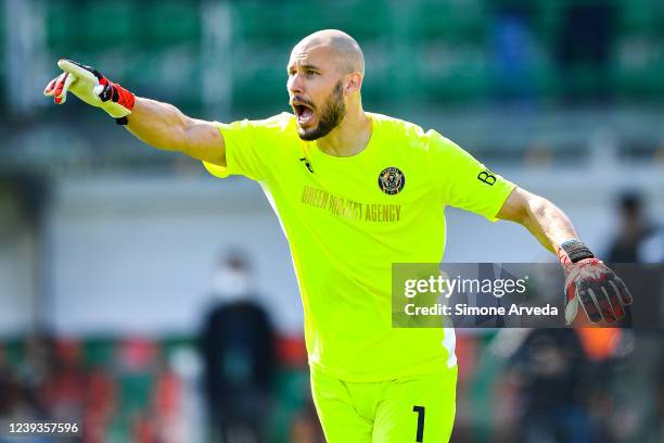 Niki Maenpaa of Venezia reacts during the Serie A match between Venezia FC and UC Sampdoria at Stadio Pier Luigi Penzo on March 20, 2022 in Venice,...