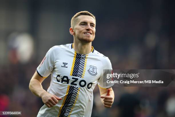 Jonjoe Kenny of Everton during the Emirates FA Cup Quarter Final match between Crystal Palace and Everton at Selhurst Park on March 20, 2022 in...
