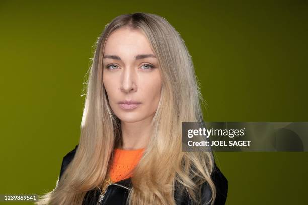 Ukrainian feminist activist and leader of international women's movement FEMEN, Inna Shevchenko poses during a photo session in Paris on March 17,...