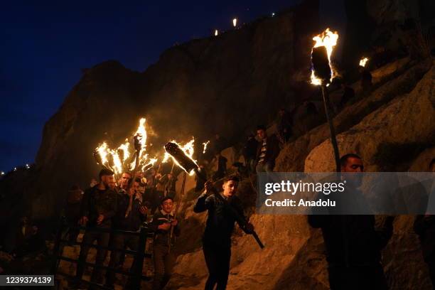 People celebrate spring festival of Nowruz in Duhok, Iraq on March 20, 2022.