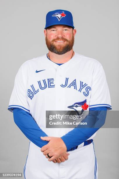 John Schneider of the Toronto Blue Jays poses for a photo during the Toronto Blue Jays Photo Day at TD Ballpark on Saturday, March 19, 2022 in...