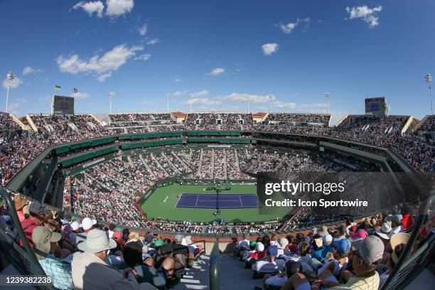 General view of Stadium 1 during the BNP Paribas Open Mens Final on March 20, 2022 at Indian Wells Tennis Garden in Indian Wells, CA.