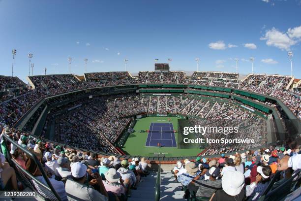 General view of Stadium 1 during the BNP Paribas Open Mens Final on March 20, 2022 at Indian Wells Tennis Garden in Indian Wells, CA.