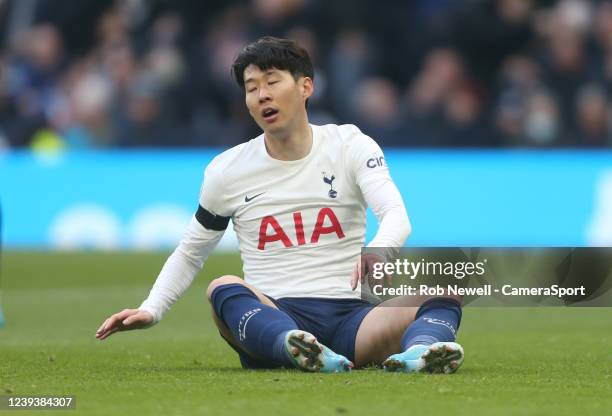 Tottenham Hotspur's Son Heung-Min during the Premier League match between Tottenham Hotspur and West Ham United at Tottenham Hotspur Stadium on March...