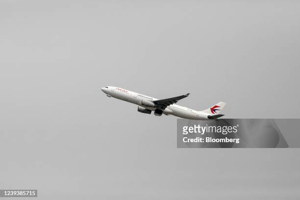 China Eastern Airlines Corp. Aircraft takes off at Incheon International Airport in Incheon, South Korea, on Monday, March 21, 2022. South Korea...