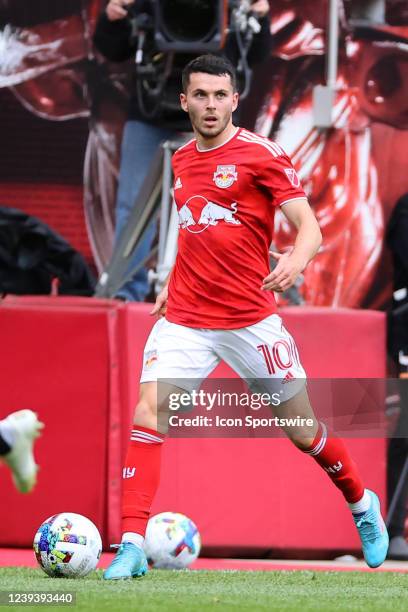 New York Red Bulls midfielder Lewis Morgan during the Major League Soccer game between the New York Red Bulls and the Columbus Crew on March 20, 2023...