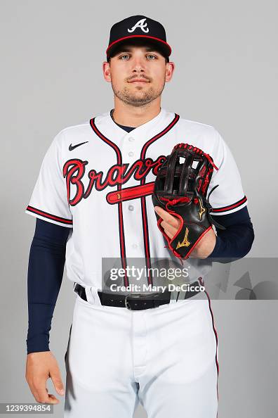 Black Austin Riley Austin Riley of the Atlanta Braves poses for a photo during the... News ...