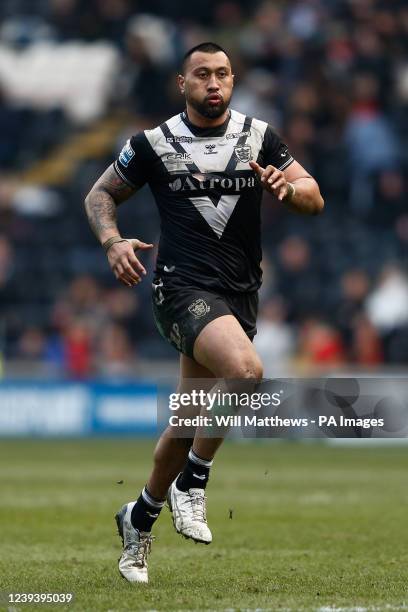 Hull FC's Ligi Sao in action during the Betfred Super League match at the MKM Stadium, Kingston upon Hull. Picture date: Sunday March 20, 2022.