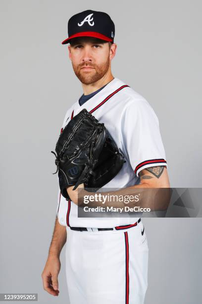 Collin McHugh of the Atlanta Braves poses for a photo during the Atlanta Braves Photo Day at CoolToday Park on Thursday, March 17, 2022 in North...