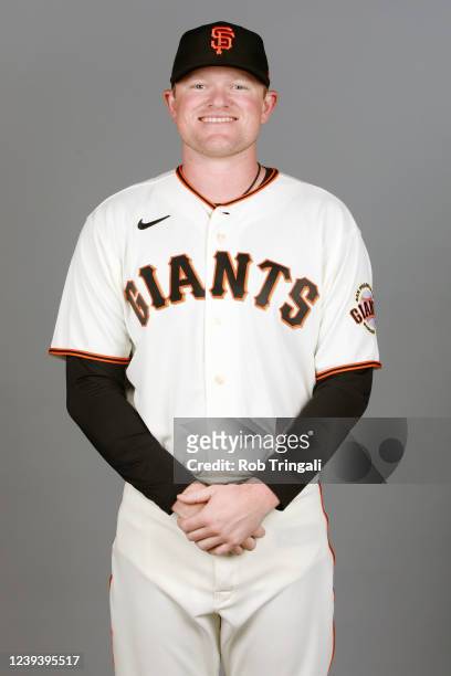 Logan Webb of the San Francisco Giants poses for a photo during the San Francisco Giants Photo Day at Scottsdale Stadium on Friday, March 18, 2022 in...