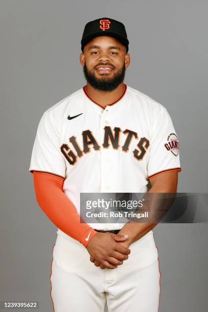 Heliot Ramos of the San Francisco Giants poses for a photo during the San Francisco Giants Photo Day at Scottsdale Stadium on Friday, March 18, 2022...