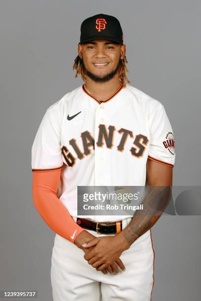Camilo Doval of the San Francisco Giants poses for a photo during the San Francisco Giants Photo Day at Scottsdale Stadium on Friday, March 18, 2022...