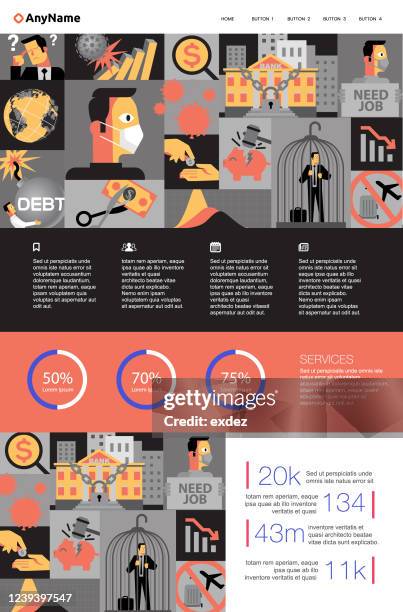 corona economic disaster website - fall prevention stock illustrations