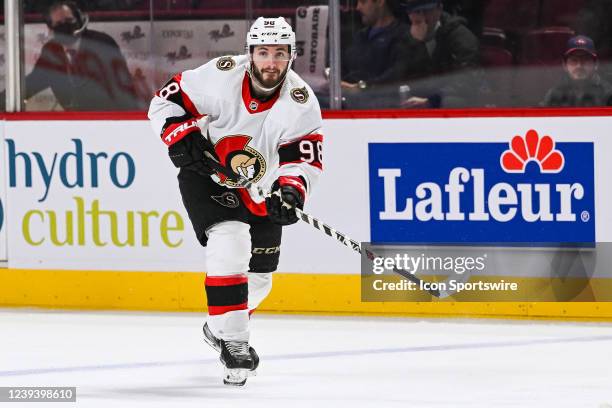 Look on Ottawa Senators defenceman Victor Mete during the Ottawa Senators versus the Montreal Canadiens game on March 19, 2022 at Bell Centre in...