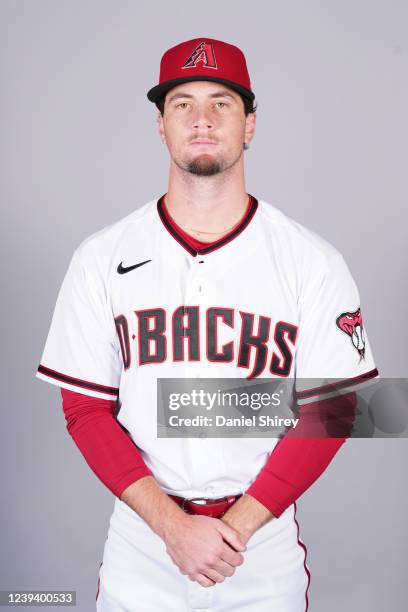 Kyle Nelson of the Arizona Diamondbacks poses for a photo during the Arizona Diamondbacks Photo Day at Salt River Fields at Talking Stick on Monday,...