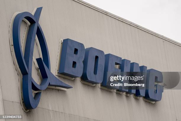 Signage at the Boeing Co. Manufacturing facility in Renton, Washington, U.S., on Monday, March 21, 2022. China Eastern Airlines will ground all of...