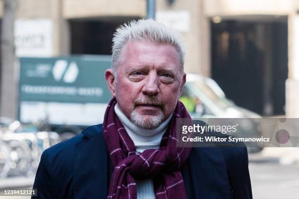 Former tennis star Boris Becker and his girlfriend Lilian De Carvalho arrive at the Southwark Crown Court on the second day of Boris Becker's trial...