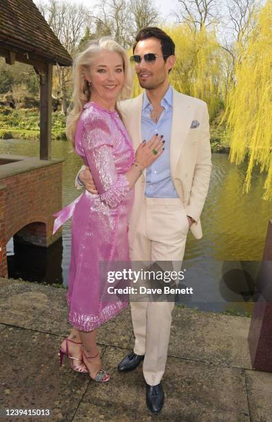 Tamara Beckwith and Mark-Francis Vandelli attend The Lady Garden Foundation's Waddesdon Lunch hosted by Lord Rothschild at Waddesdon Manor, on March...
