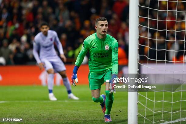 Inaki Pena of Galatasaray looks on during the UEFA Europa League Round of 16 Leg Two match between Galatasaray and FC Barcelona at Turk Telekom Arena...