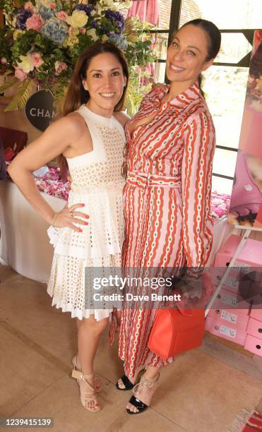 Lily Hodges and Lilly Becker attend The Lady Garden Foundation's Waddesdon Lunch hosted by Lord Rothschild at Waddesdon Manor, on March 22, 2022 in...