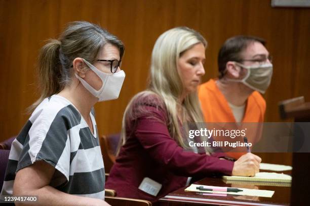 Jennifer Crumbley and her husband James Crumbley , parents of the alleged teen Oxford High School shooter Ethan Crumbley who is charged with killing...