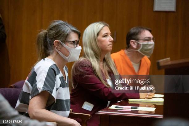 Jennifer Crumbley and her husband James Crumbley, parents of the alleged teen Oxford High School shooter Ethan Crumbley who is charged with killing...