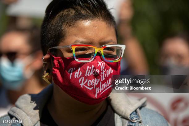 Demonstrator during a rally against the Florida "Don't Say Gay" bill at Griffith Park in Glendale, California, U.S., on Tuesday, March 22, 2022....