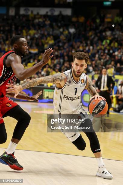 Scottie Wilbekin, #1 of Maccabi Playtika Tel Aviv in action during the Turkish Airlines EuroLeague Regular Season Round 31 match between Maccabi...