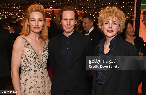 Nancy Carroll, Shaun Evans and Maxine Peake attend The National Theatre's "Up Next" fundraising gala at The National Theatre on March 22, 2022 in...