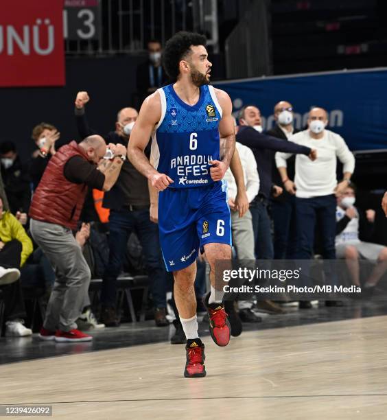 Elijah Bryant of Anadolu Efes Istanbul during the Turkish Airlines EuroLeague Regular Season Round 31 match between Anadolu Efes Istanbul and Real...