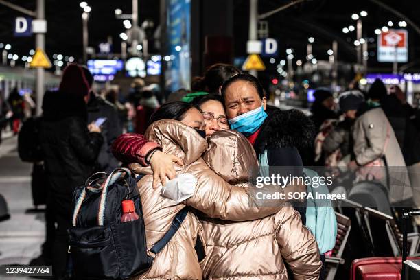 Vietnamese-Ukrainian family reunites at the Berlin Central Station after fleeing war in Ukraine. Since the war began, more than 3 million refugees...