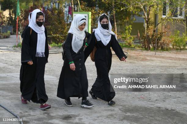 Updated information - Girls arrive at their school in Kabul on March 23, 2022. - The Taliban ordered girls' secondary schools in Afghanistan to shut...