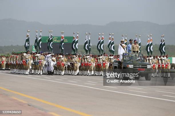 Military parade is held to mark the Pakistan's National Day in Islamabad, Pakistan on March 22, 2022.
