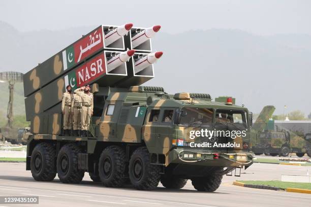 Military vehicle is seen during a military parade held on the occasion of the Pakistan's National Day in the capital Islamabad, Pakistan on March 23,...