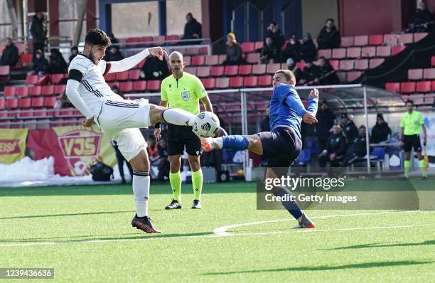 Emrehan Gedikli during the UEFA Under19 European Championship Qualifier match between Germany U19 and Italy U19 at Myyrmäki Stadium on March 23, 2022...