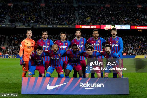 Teamphoto of FC Barcelona Marc Andre ter Stegen of FC Barcelona, Ferran Torres of FC Barcelona, Eric Garcia of FC Barcelona, Sergio Busquets of FC...