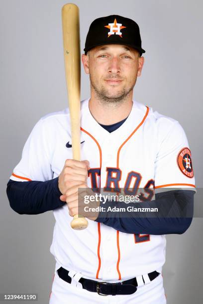 Alex Bregman of the Houston Astros poses for a photo during the Houston Astros Photo Day at The Ballpark of the Palm Beaches complex on Wednesday,...