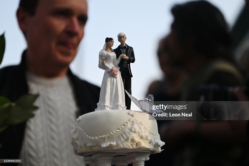 Assange Supporters Gather At Belmarsh Prison As He Weds Partner