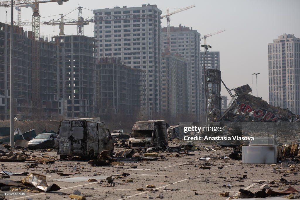 Russian Air Strikes Hit Shopping Mall In Kyiv