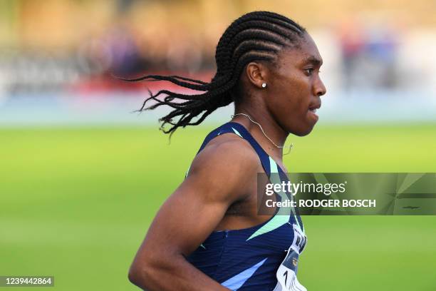 South Africa's Caster Semenya competes in the women's 3000m final during the Athletics South Africa Athletics Grand Prix at the Greenpoint Athletics...