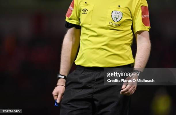 Dublin , Ireland - 18 March 2022; A general view of the jersey of referee John McLoughlin during the SSE Airtricity League Premier Division match...