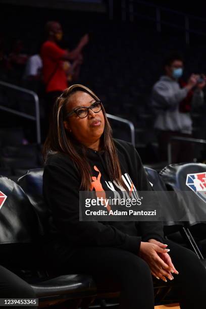 Legend, Cynthia Cooper attends the game between the Philadelphia 76ers and the Los Angeles Lakers on March 23, 2022 at Crypto.Com Arena in Los...